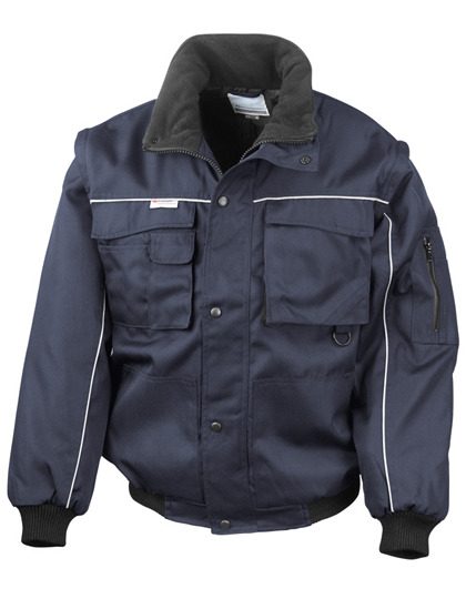 Zip Sleeve Heavy Duty Jacket – Result Workguard in Navy/Navy