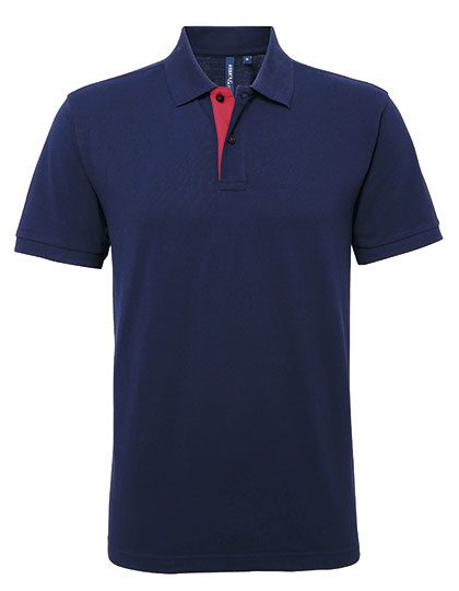Men´s Classic Fit Contrast Polo – Asquith & Fox in Navy/Red