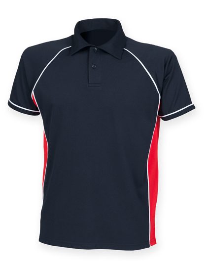 Men´s Piped Performance Polo – Finden+Hales in Navy/Red/White