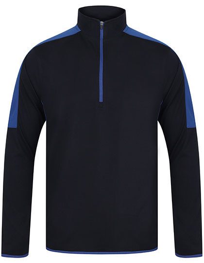 Adults 1/4 Zip Midlayer With Contrast Panelling – Finden+Hales in Navy/Royal