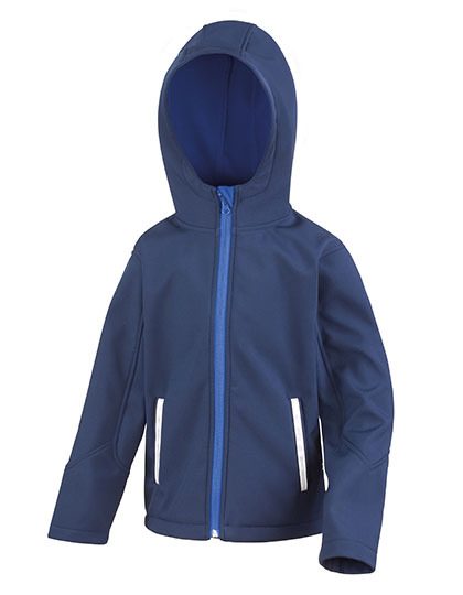 Youth TX Performance Hooded Soft Shell Jacket – Result Core in Navy/Royal