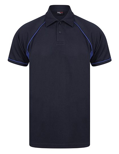 Men´s Piped Performance Polo – Finden+Hales in Navy/Royal/Royal