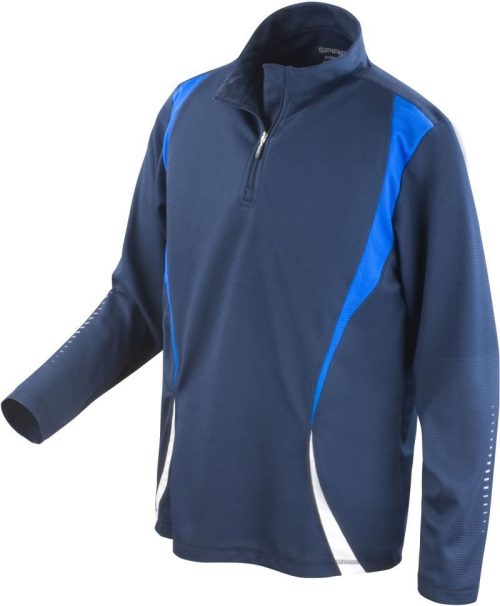 Trainings Top mit "1/4" Zip langarm S 178X – Spiro in Navy/Royal/White