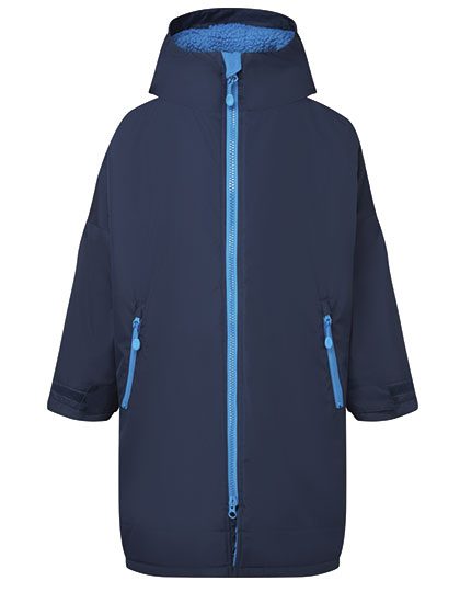 Kids TriDri® All Seasons Waterproof Changing Robe – TriDri® in Navy/Sapphire