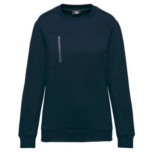 Unisex Daytoday Contrasting Pocket Sweatshirt – Designed To Work in Navy/Silver