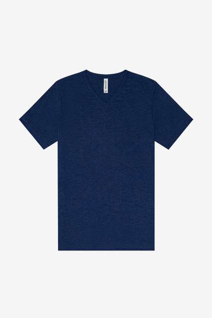 Unisex Triblend Short Sleeve V-Neck Tee – Bella in Navy Triblend