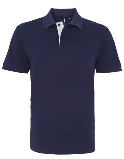 Men´s Classic Fit Contrast Polo – Asquith & Fox in Navy/White
