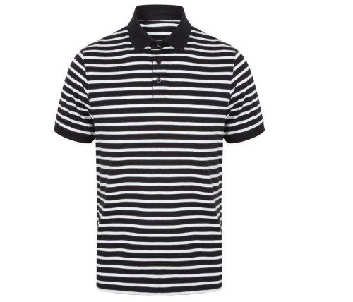 Striped Jersey Polo Shirt FR230 – Front Row in Navy/White