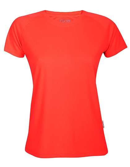 Ladies´ Rainbow Tech Tee – CONA SPORTS in Neon Coral