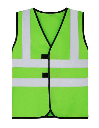 Childrens Safety Vest Esbjerg - 4 Reflective Stripes – Korntex in Neon Green