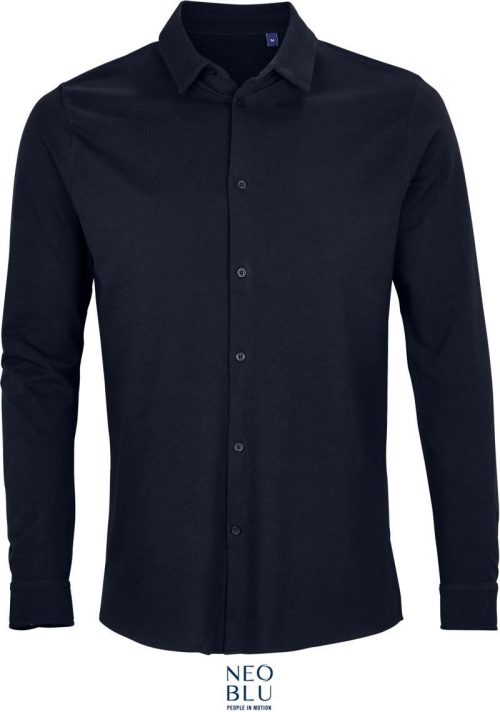 Piqué Hemd langarm Basile Men – NEOBLU in Night Blue