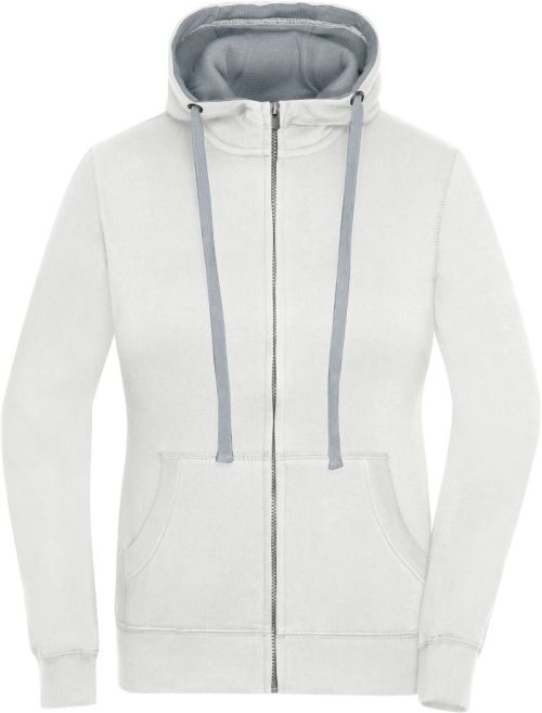 Damen Kapuzen Sweatjacke "Lifestyle" JN 962 – Daiber in Off White/Grey Heather