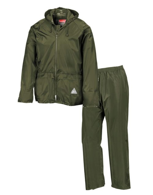 Waterproof Jacket & Trouser Set – Result in Olive
