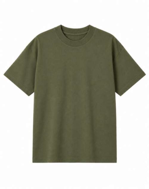 Mens Boxy Tee – True Blanks in Olive Green
