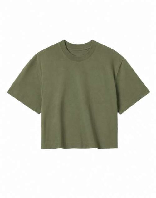 Womens Crop Top – True Blanks in Olive Green