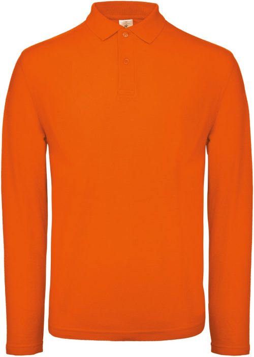 ID.001 Men's long-sleeved polo shirt PUI12 – B&C in Orange