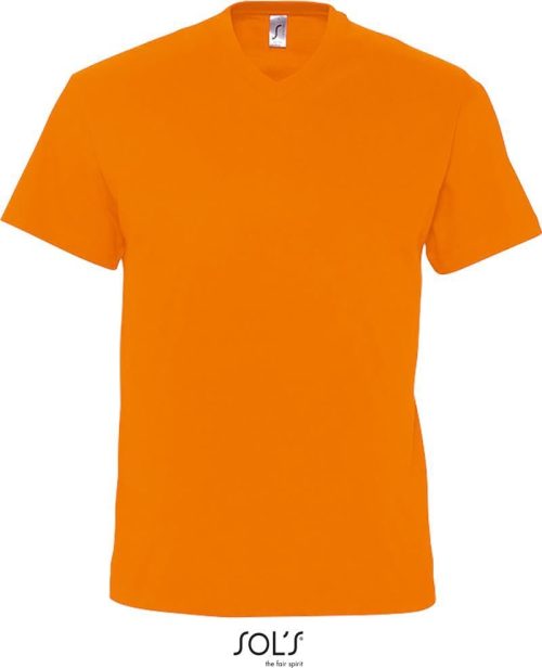 Herren V-Ausschnitt T-Shirt Victory – SOL'S in Orange