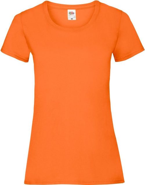 Damen T-Shirt Lady-Fit Valueweight T – Fruit of the Loom in Orange