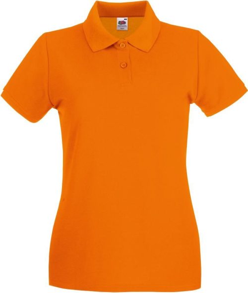 Damen Piqué Polo Lady-Fit Premium Polo – Fruit of the Loom in Orange