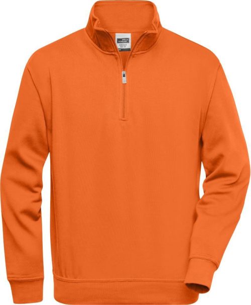 Workwear Sweater mit 1/4 Zip JN 831 – Daiber in Orange