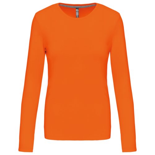 Ladies' Long-Sleeved Crew Neck T-Shirt – Kariban in Orange