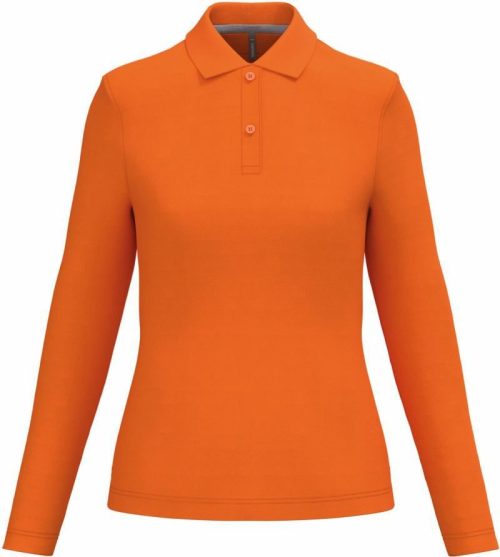 Damen Piqué Polo langarm K 244 – Kariban in Orange