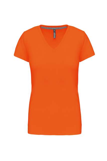 Ladies' Short-Sleeved V-Neck T-Shirt – Kariban in Orange