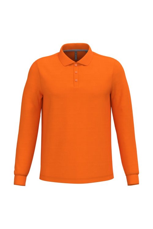 Herren Piqué Polo langarm K 243 – Kariban in Orange