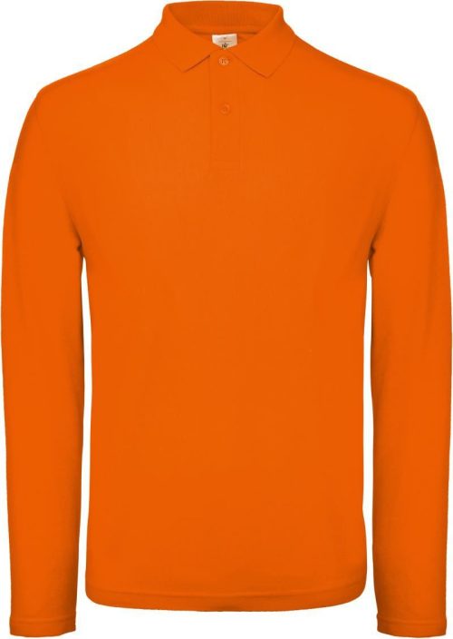 Herren Piqué Polo langarm ID.001 LSL – B&C in Orange