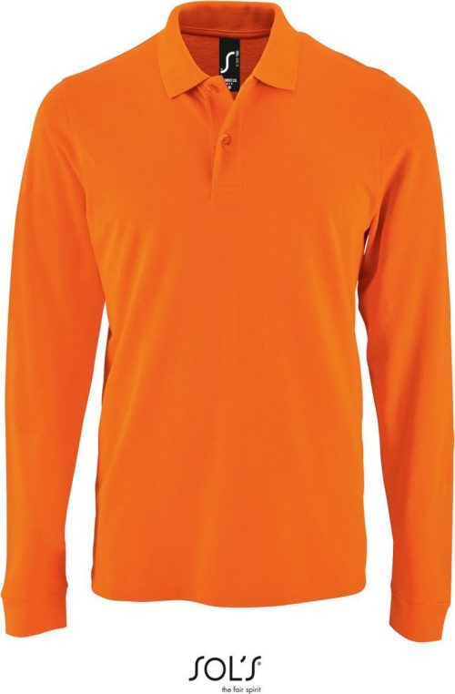 Herren Piqué Polo langarm Perfect LSL Men – SOL'S in Orange