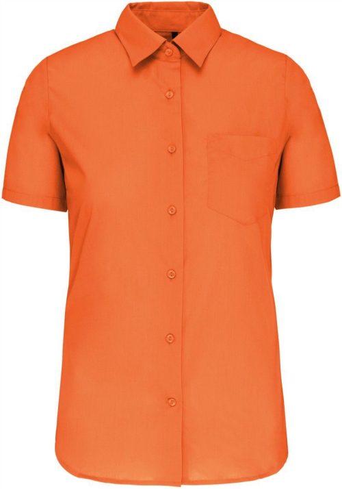 Popeline Bluse "Judith" kurzarm K 548 – Kariban in Orange