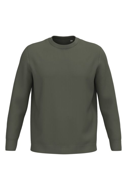 Herrenpullover mit Rundhalsausschnitt SP900 – Spasso in Organic Khaki