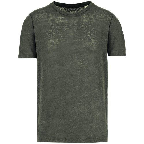 Herren-T-Shirt aus Leinen mit Rundhalsausschnitt NS320 – Spasso in Organic Khaki