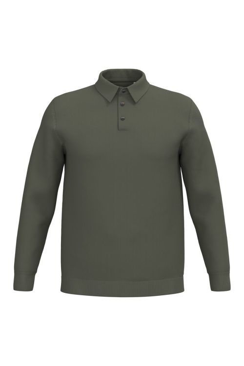 Polohemd mit langen Ärmeln für Herren SP204 – Spasso in Organic Khaki