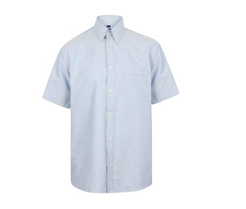 Men´s Classic Short Sleeved Oxford Shirt – Henbury in Oxford Blue