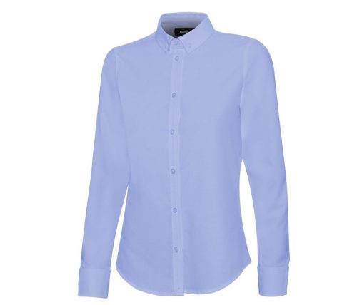 Women's Long-Sleeve Stretch Oxford Shirt 405005S – Velilla in Oxford Blue