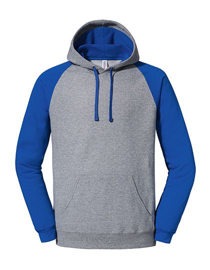 Nublend® Colour-Block Raglan Hooded Sweatshirt – JERZEES in Oxford Grey/Royal