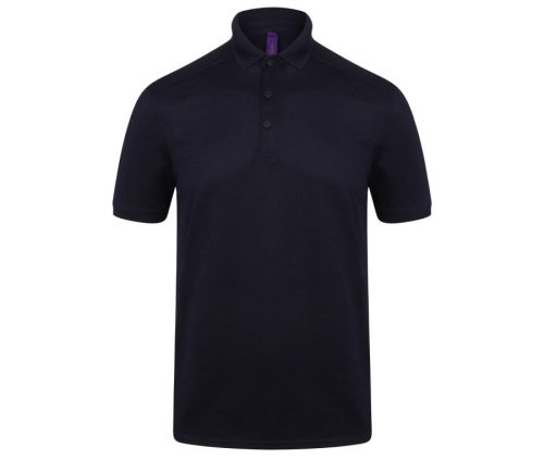 Men´s Slim Fit Stretch Polo Shirt + Wicking Finish – Henbury in Oxford Navy