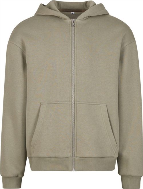 Schwere Herren Kapuzen Sweatjacke "Fluffy" BY 285 – Build your Brand in Pale Olive