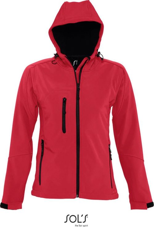 Damen Kapuzen 3-Lagen Softshell Jacke Replay Women – SOL'S in Pepper Red