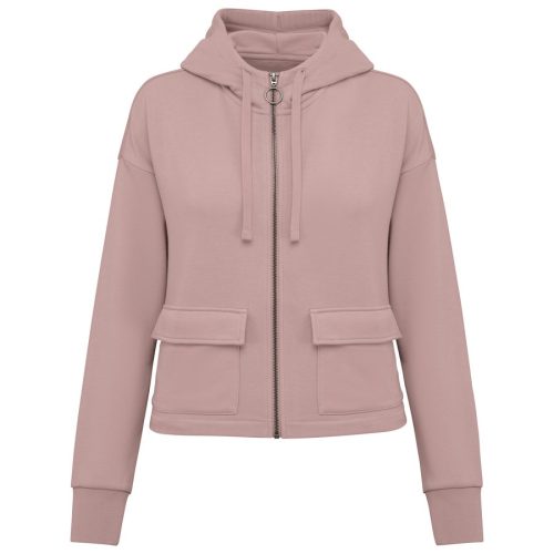 Damen-Kapuzensweatshirt aus French Terry mit Reißverschluss NS409 – Native Spirit in Petal Rose