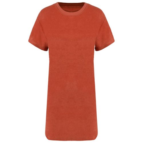 Damen-T-Shirt-Kleid aus Frottee mit überschnittener Schulterpartie NS5028 – Native Spirit in Pomelo