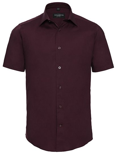 Men's Short Sleeve Fitted Stretch Shirt – Russell Athletic Collection in Port