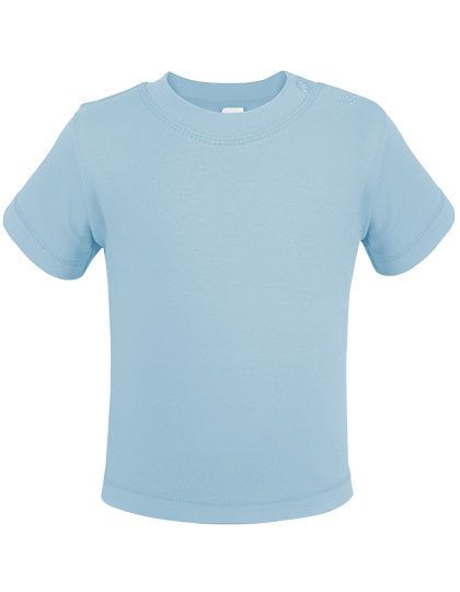 Organic Baby T-Shirt Short Sleeve Noah 01 – Link Kids Wear in Powder Blue