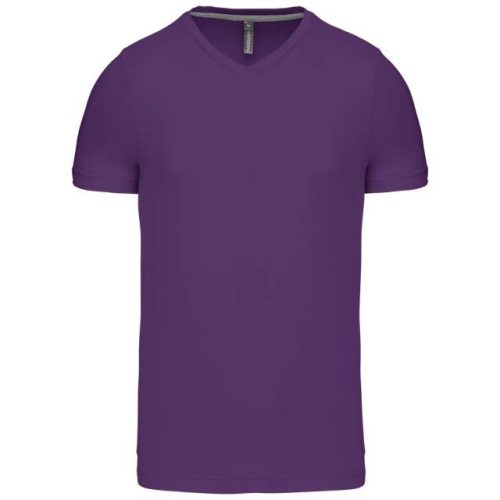Men's Short-Sleeved V-Neck T-Shirt – Kariban in Purple