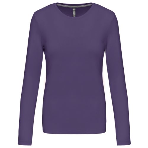 Ladies' Long-Sleeved Crew Neck T-Shirt – Kariban in Purple