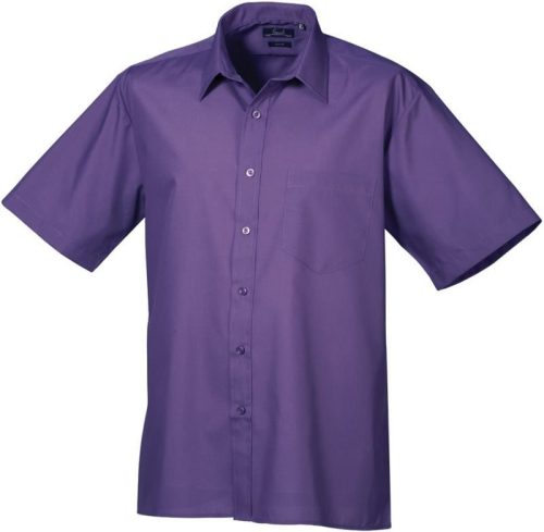 Men's Short Sleeve Poplin Shirt – Premier in Purple