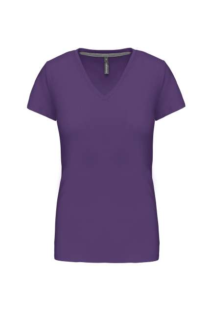 Ladies' Short-Sleeved V-Neck T-Shirt – Kariban in Purple