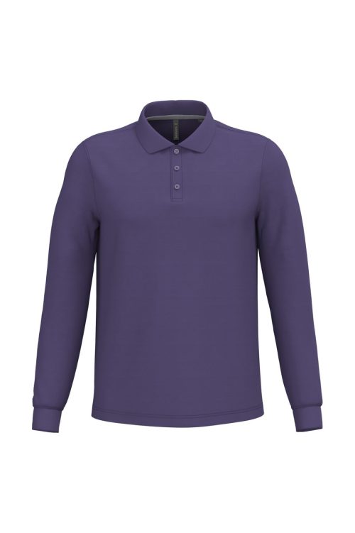 Herren Piqué Polo langarm K 243 – Kariban in Purple