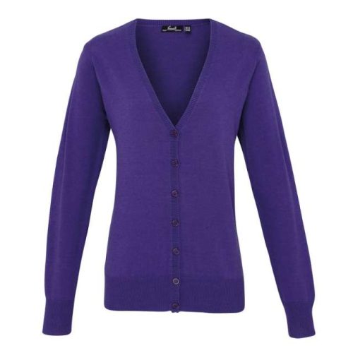 Women's Button-Through Knitted Cardigan – Premier in Purple